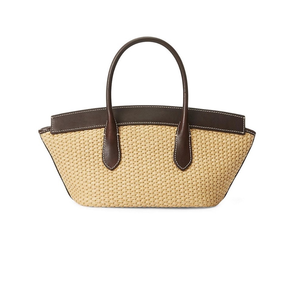 Polo Ralph Lauren Medium Raffia Satchel - Picture 4 of 4
